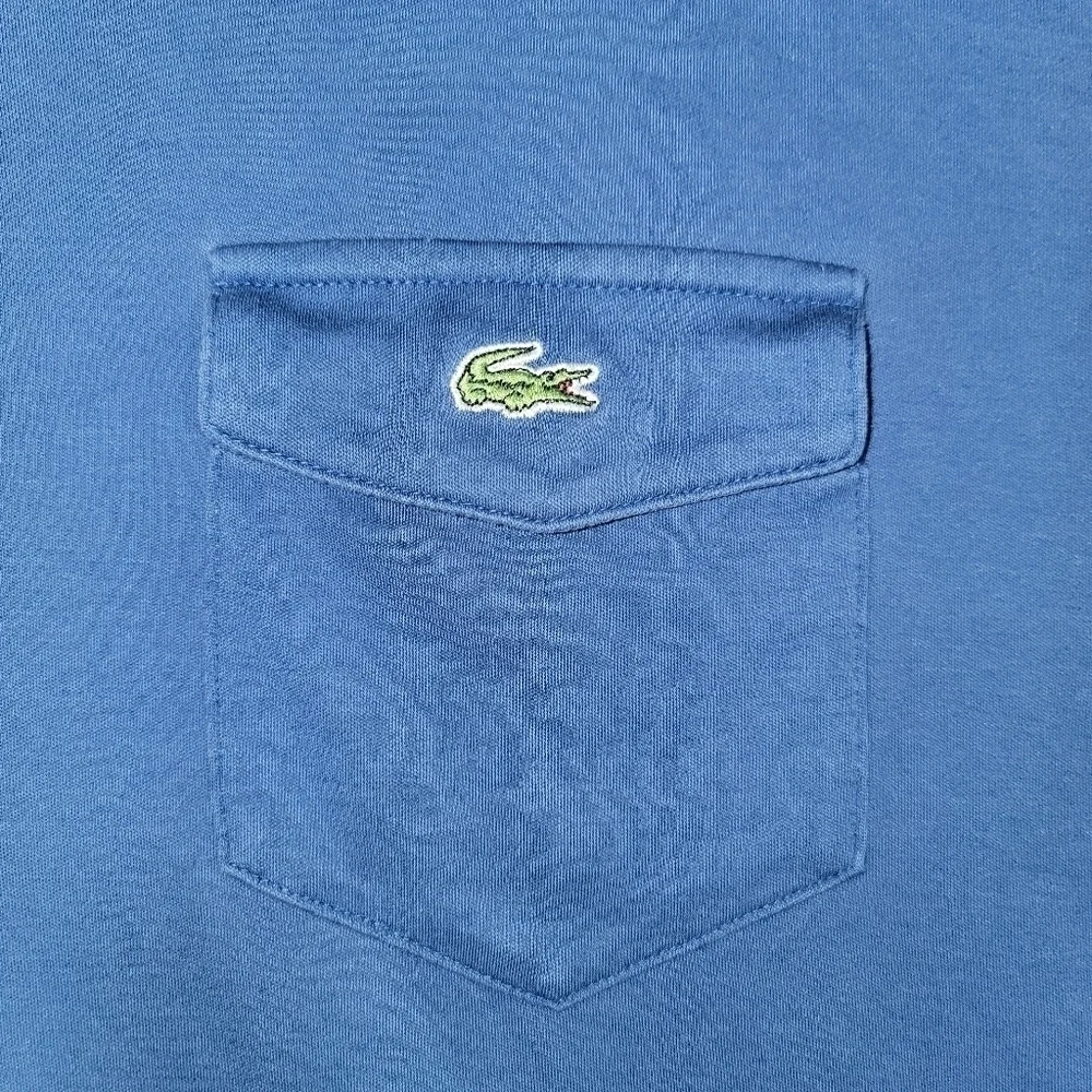 Lacoste Mens Blue Short Sleeve Cotton Polo Size 7